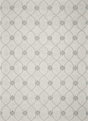 9' X 12' Wool Ivory Area Rug