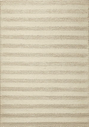 9' X 13' Wool White Area Rug