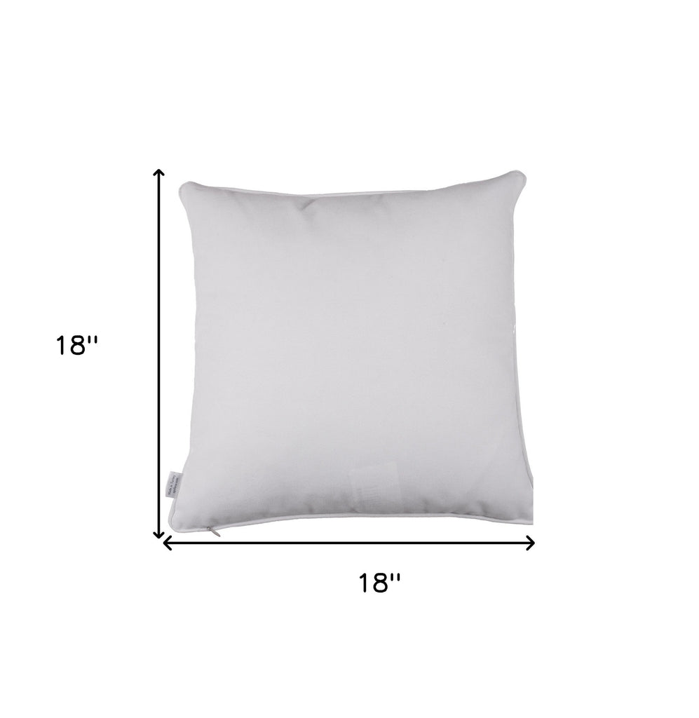 17"X 17" Grey Jacquard Leaf Decorative Throw Pillow Cover