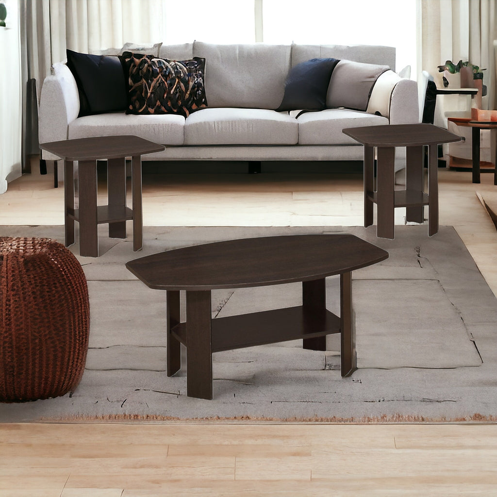 Dark Taupe Table Set 3Pcs Set