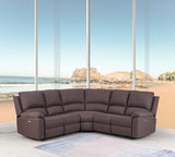 Brown Polyester Blend Reclining U Shaped Three Piece Corner Sectional