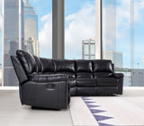 Brown Polyester Blend Power Reclining U Shaped Three Piece Corner Sectional
