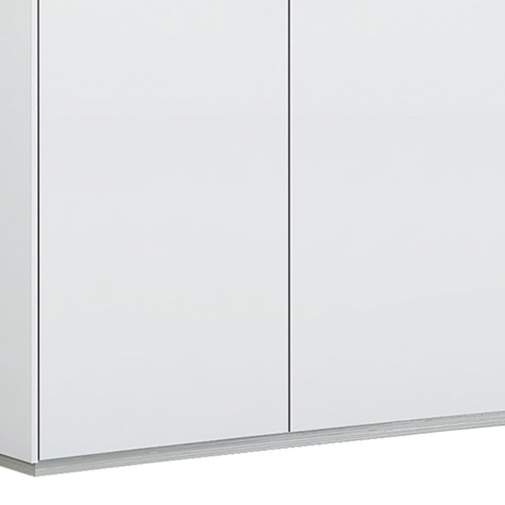 68" Silver and White Display Stand with One drawer