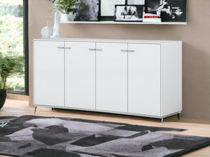 72" White Buffet Table with Four Doors