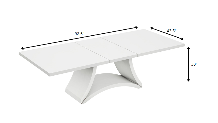 72" White Buffet Table with Four Doors