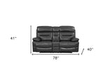 78" Brown Faux Leather Manual Reclining Love Seat With Storage