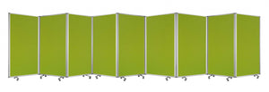 318" X 1" X 71" Green, Metal, 9 Panel, Screen