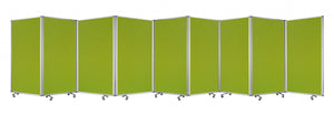 318" X 1" X 71" Green, Metal, 9 Panel, Screen