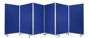 212 X 1 X 71 Blue Metal 6 Panel Screen