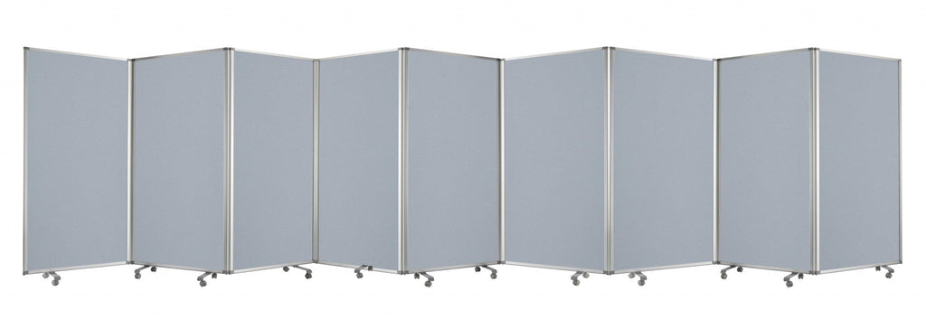 318" X 1" X 71" Metal, Grey, 9 Panel, Screen