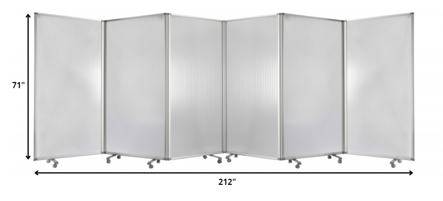318" X 1" X 71" Metal, Grey, 9 Panel, Screen