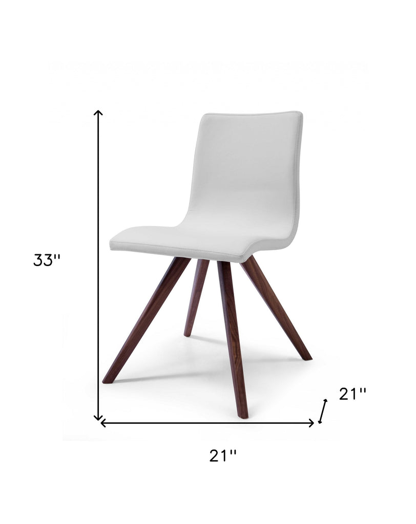 Set Of 2 Gray Faux Leather Dining Chairs