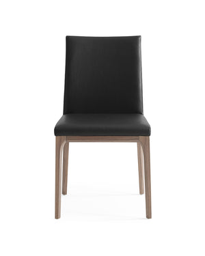 Set Of 2 Black Faux Leather Dining Chairs