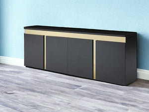 94" Black and Gold Buffet Server