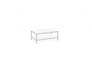 35 X 22 X 14.5 White Aluminum Coffee Table