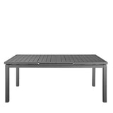 71" Gray Aluminum Extendable Outdoor Dining Table