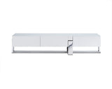 91 X 18 X 19 White Stainless Steel Tv Unit