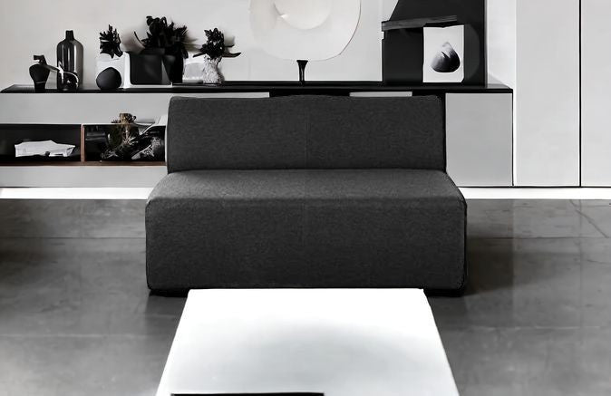 51" Charcoal Polyester Blend Loveseat