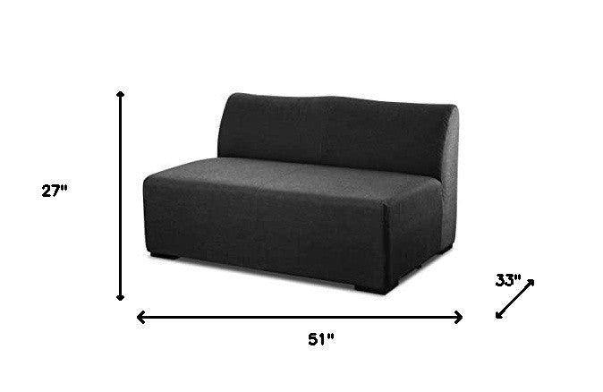 51" Charcoal Polyester Blend Loveseat