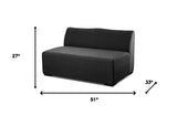 51" Charcoal Polyester Blend Loveseat