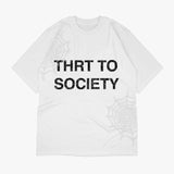 Heavy THRT TO SOCIETY Rhinestone TEE WHITE