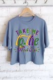 Take Me To the Mardi Gras Graphic Long Crop Top