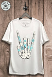 Skeleton Rock Hand Sign Graphic Top