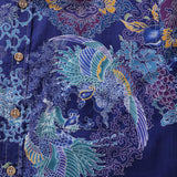Hawaiian Shirts For Men Phoenix Shirt 100% Cotton Blue Aloha Shirt Reborn Phoenix