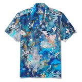 Men's Hawaiian Shirt Short Sleeve Camp Collar 100% Cotton Aloha Enchanted Stag