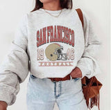 San Fran Football Retro Crewneck - Vintage Sf Niners Sweatsh