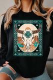 Desert Cowskull Graphic Brushed Sweatshirts