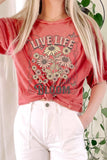 Live Life Bloom Mineral Graphic Long Crop Top