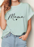 Mama Heart Puff Graphic Tshirts