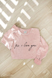 P.S. I Love You  Mineral Washed Long Sleeve Graphic