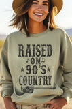 Raised On 90's Country Music Graphic Brushed Sweatshirts