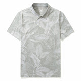 Men's Hawaiian Polo Shirt Short Sleeve 83% Recycled polyester 17% Spandex Yellow Aloha Aloha Escape