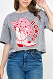 Howdy Xoxo Boots Mineral Long Crop Top