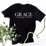 Christian Grace Upon Grace Black Bella Women's Graphic Tee