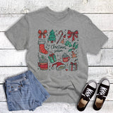 Christmas Season Sketch Collage Graphic Tee