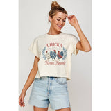 Chicka Boom Boom Vintage Graphic Crop Top