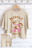 Nashville Music City Cowgirl Hat F&B Graphic Long Crop Top