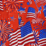 Men's Hawaiian Shirt Short Sleeve Button-down 100% Cotton White Aloha American Celebration