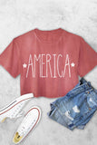 America Stars Women's Vintage Graphic Crop Top