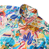 Men's Colorful Hawaiian Shirt Short Sleeve Button-down 100% Cotton Aloha Jungle Whimsy