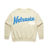 Nebraska 1867 Puff Ink Butter Hi-Dive Oversized Crew