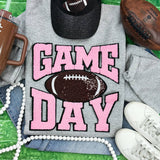 Light Pink Chenille Game Day with Sequin Football Patch Sport Grey Crewneck Sweatshirt Unisex T-shirt, Sweatshirt, Hoodie, Long Sleeve Tee