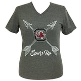 Arrows Spurs Up Grey Sc Short Sleeve V-Neck Tee
