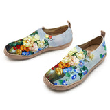 Yiume Women's Art Slip-On Shoes Comfortable Breathable Knit Casual Footwear,Vintage bouquet Hawaiian Floral Shirt