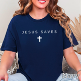 Jesus Saves Christian Graphic Tee | Gildan