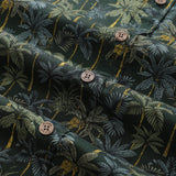 1950s Tropical Hawaiian Shirt For Men Rainforest Print Cotton Button Down Short Sleeve Shirt Tropical Rainforest